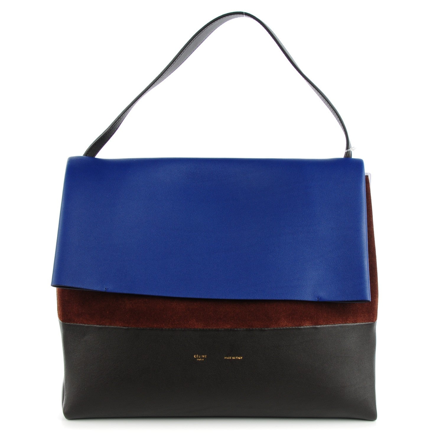 Celine Calfskin Suede All Soft Shoulder Bag Indigo 1 of 7