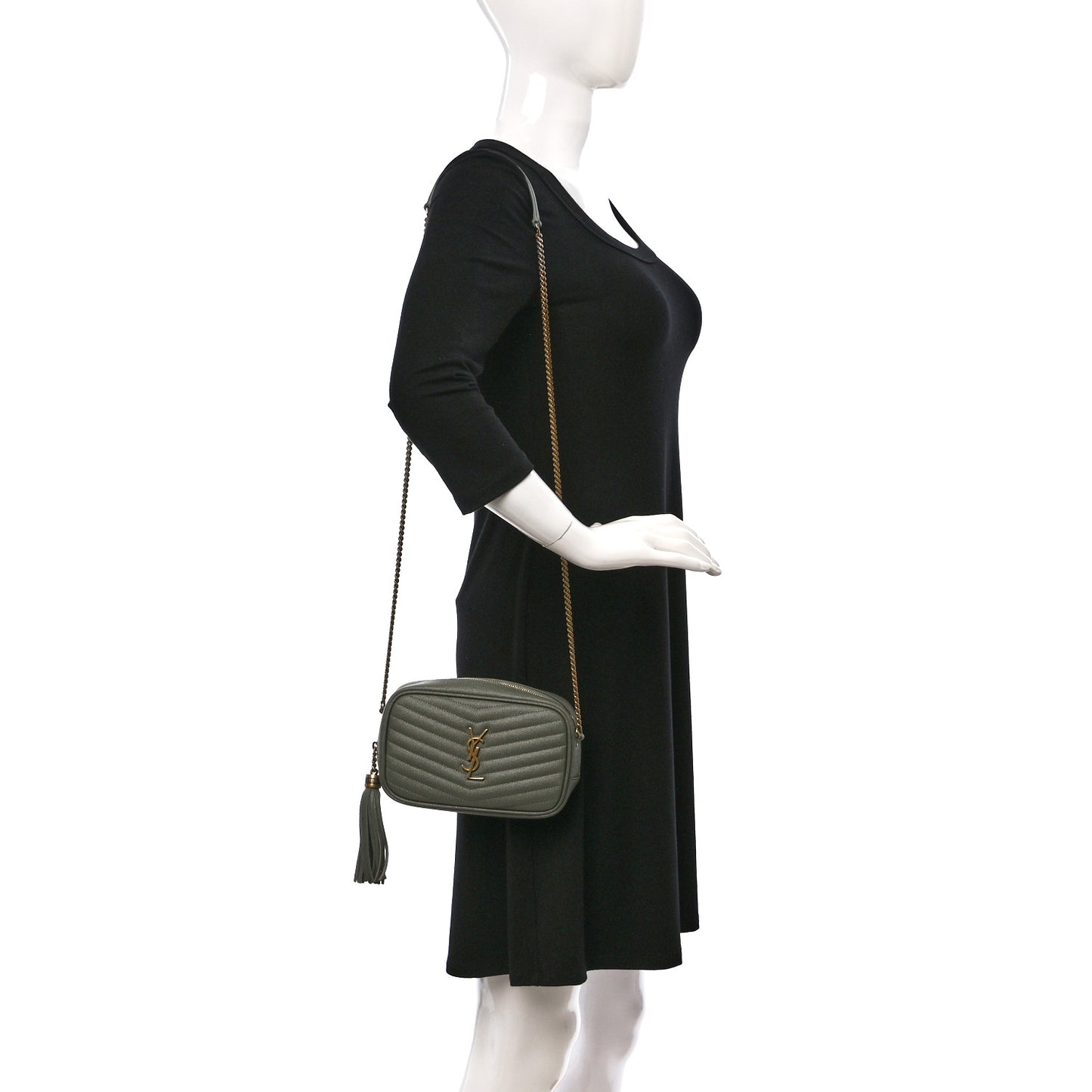 Grain De Poudre Matelasse Monogram Mini Lou Camera Bag Light Sage
