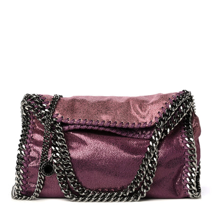 Stella McCartney Metallic Shaggy Deer Degrade Mini Falabella Fold Over Tote 1 of 4