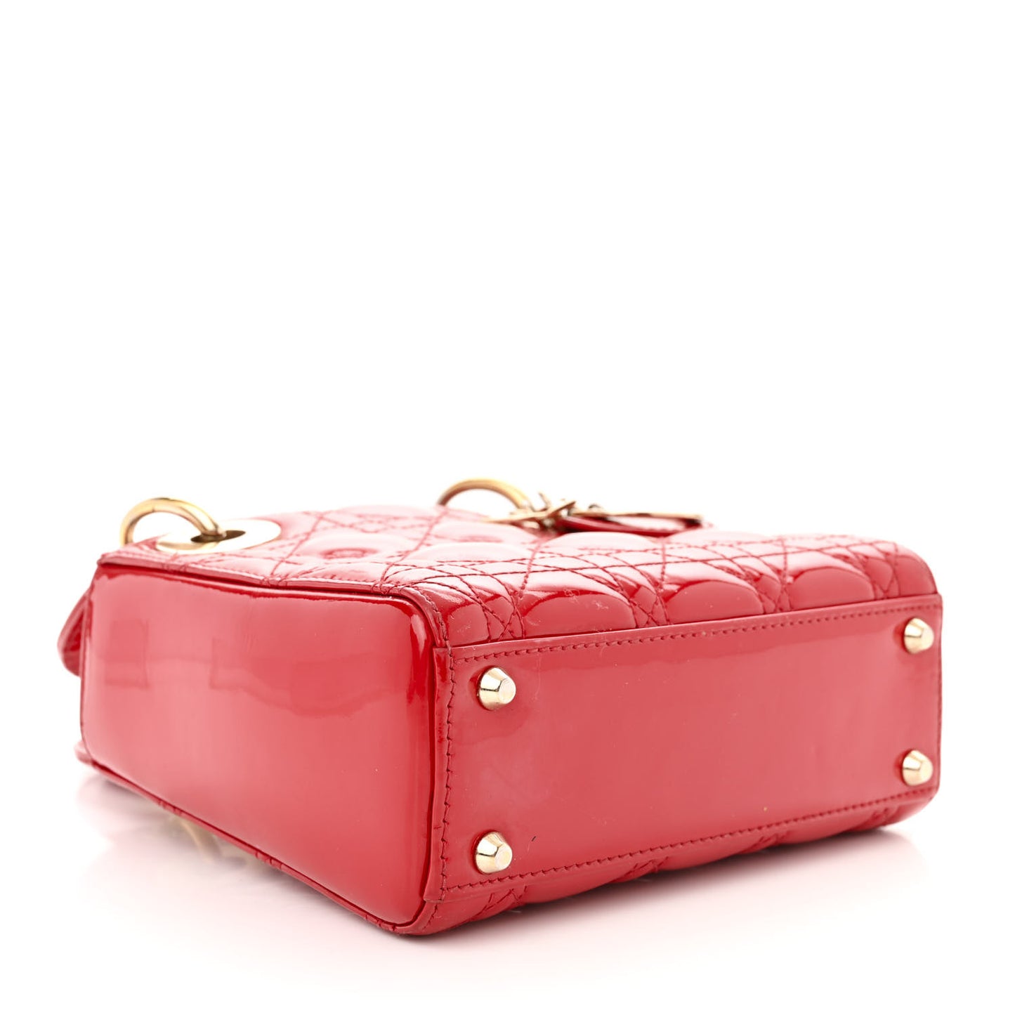 Patent Cannage Mini Lady Dior Red
