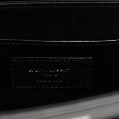 Saint Laurent Box Calfskin Monogram Medium Solferino Satchel Black 6 of 10