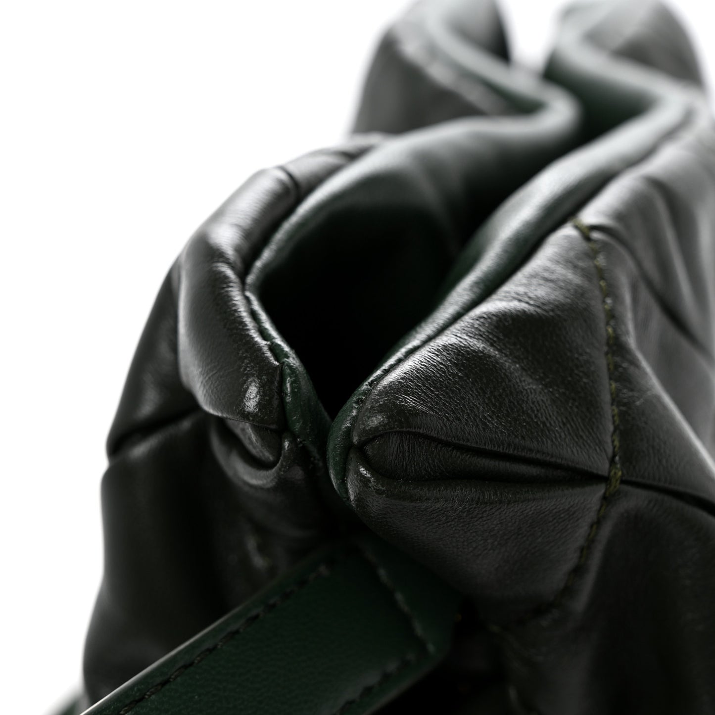 Calfskin Quilted Flamenco Knot Clutch Verde