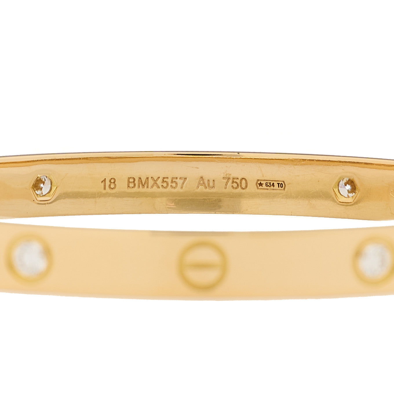 18K Yellow Gold 4 Diamond LOVE Bracelet 18