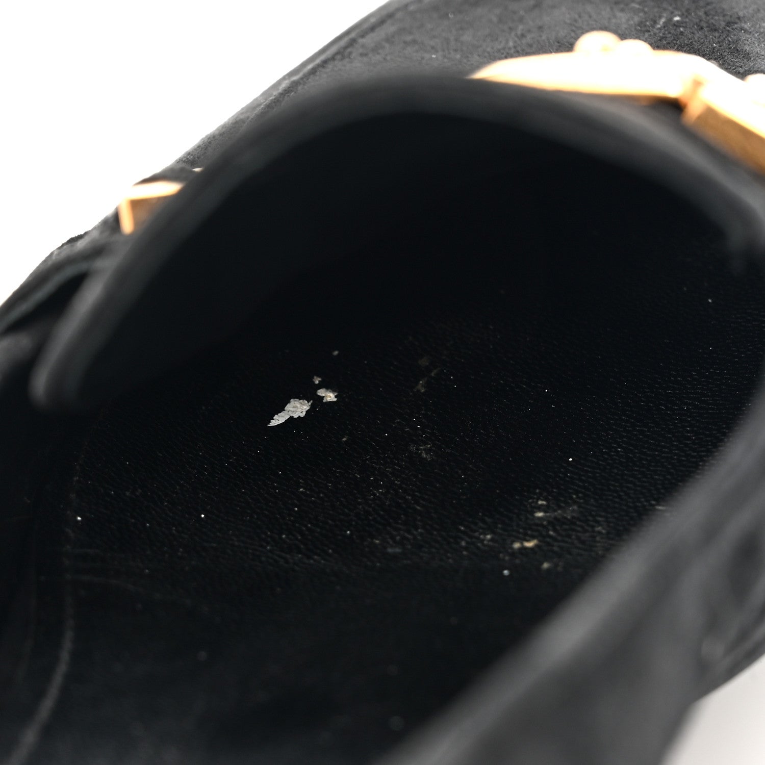 Prada Suede Metal Plate Logo Loafers 37.5 Black 11 of 12