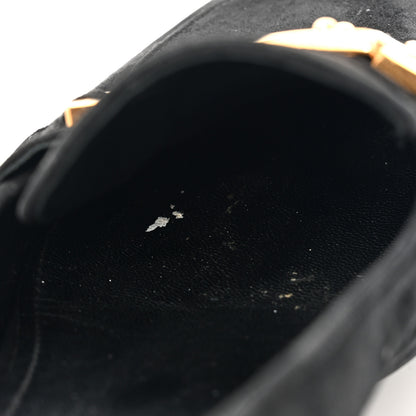 Prada Suede Metal Plate Logo Loafers 37.5 Black 11 of 12