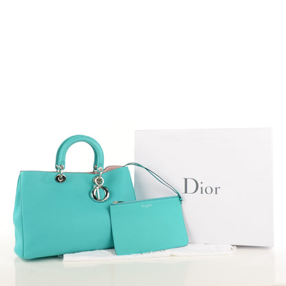 Christian Dior Bullcalf Large Diorissimo Tote Turquoise 5 of 12