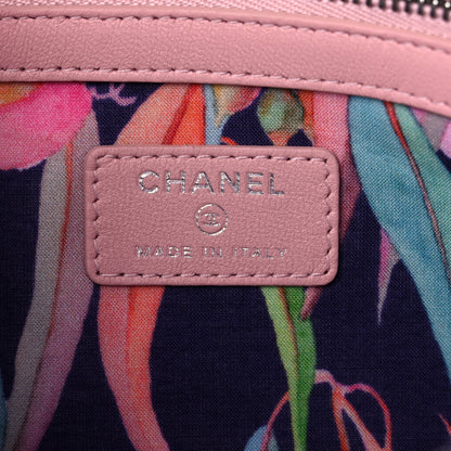Chanel Calfskin Quilted Enamel CC Stitched Medium Cosmetic Case Pink 6 of 13