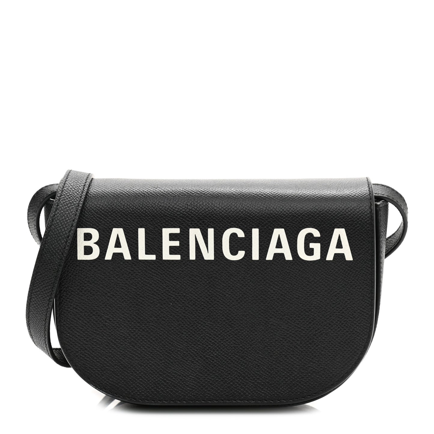 Grained Calfskin Logo Print Ville Day Bag XS Black