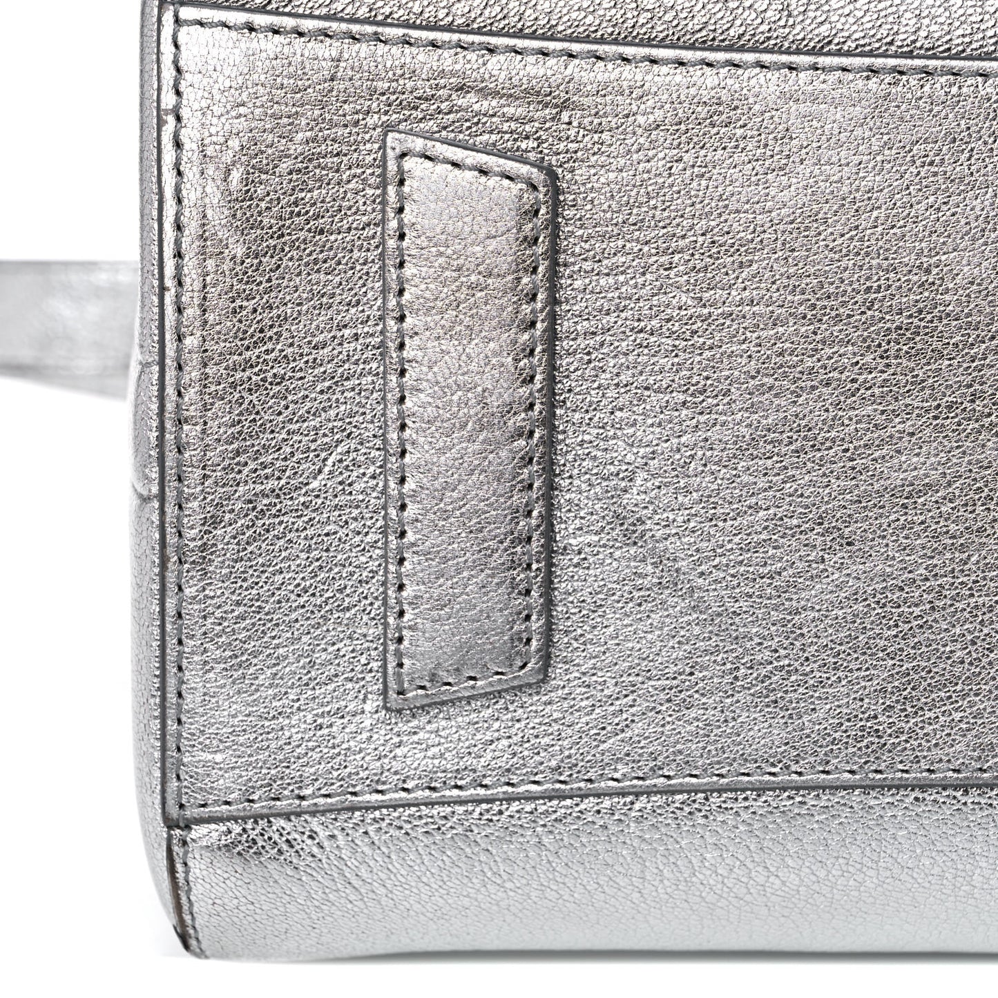 Metallic Sugar Goatskin Small Antigona Silver