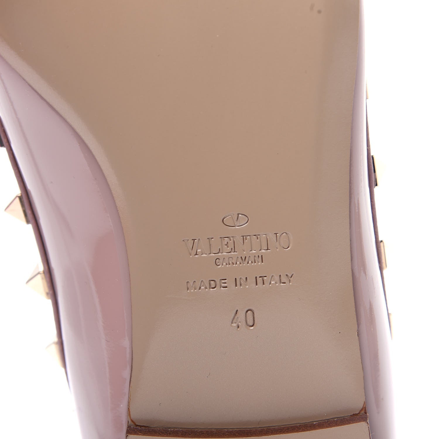 Valentino Garavani Patent Rockstud Ballerina Flats 40 Poudre 9 of 11