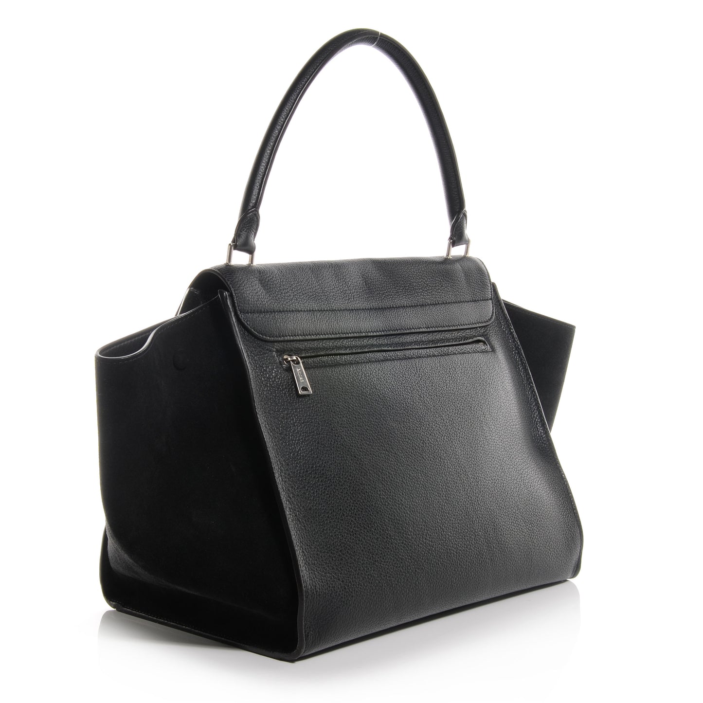 Calfskin and Suede Large Trapeze Black