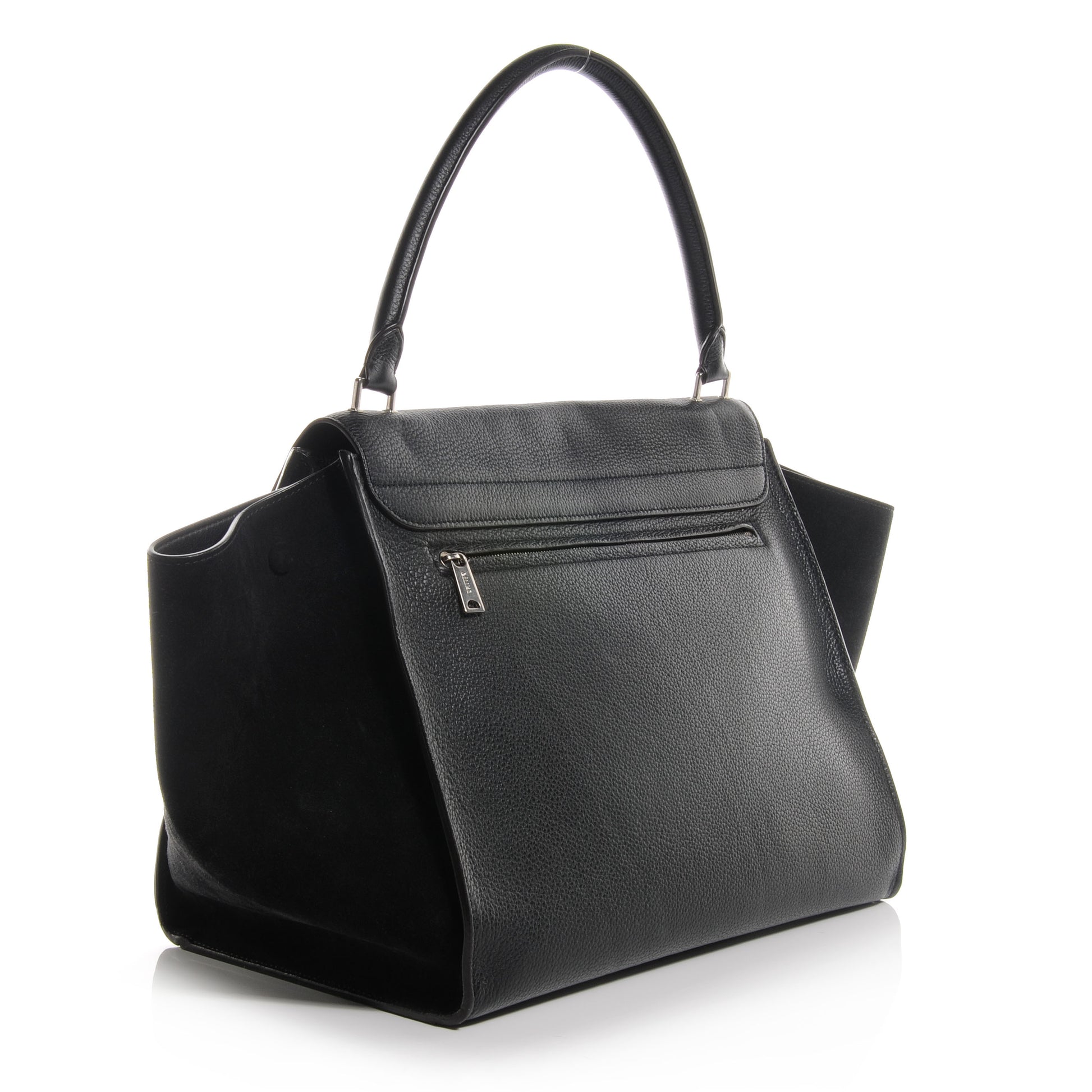 Celine Calfskin and Suede Large Trapeze Black 3 of 9