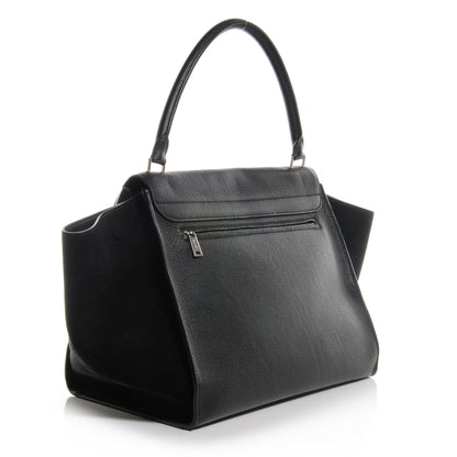 Celine Calfskin and Suede Large Trapeze Black 3 of 9