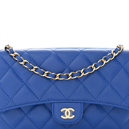 Chanel Lambskin Quilted Flap Phone Holder With Chain Blue 10 of 13