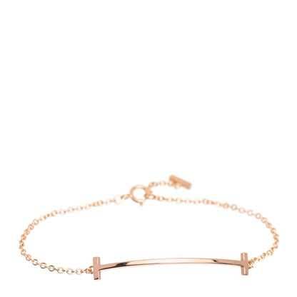 Tiffany 18K Rose Gold T Smile Bracelet 1 of 4