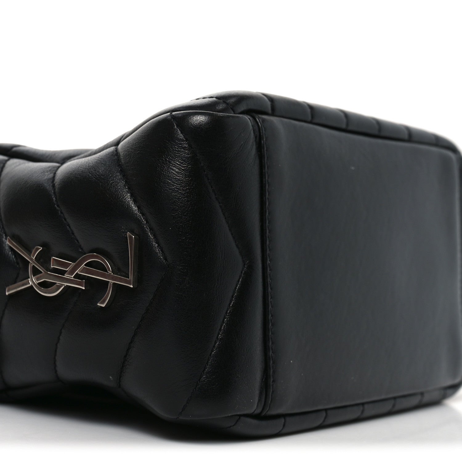 Saint Laurent Calfskin Y Quilted Monogram Small Loulou Bowling Bag Black 9 of 10
