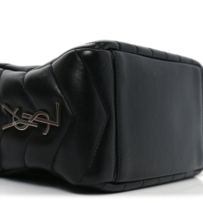 Saint Laurent Calfskin Y Quilted Monogram Small Loulou Bowling Bag Black 9 of 10