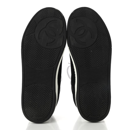 Chanel Fabric Womens Logo Sneakers 37 Black White 5 of 10