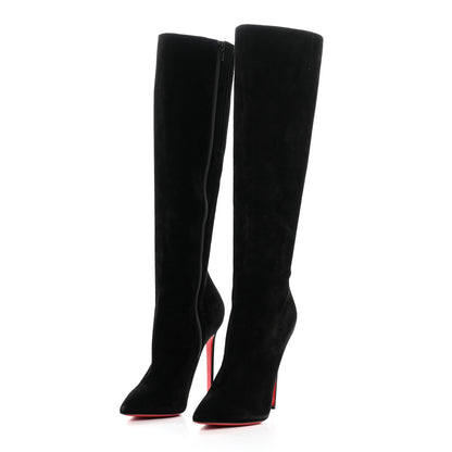 Christian Louboutin Veau Velours Eloise Botta 100 Knee Boots 39 Black 3 of 8