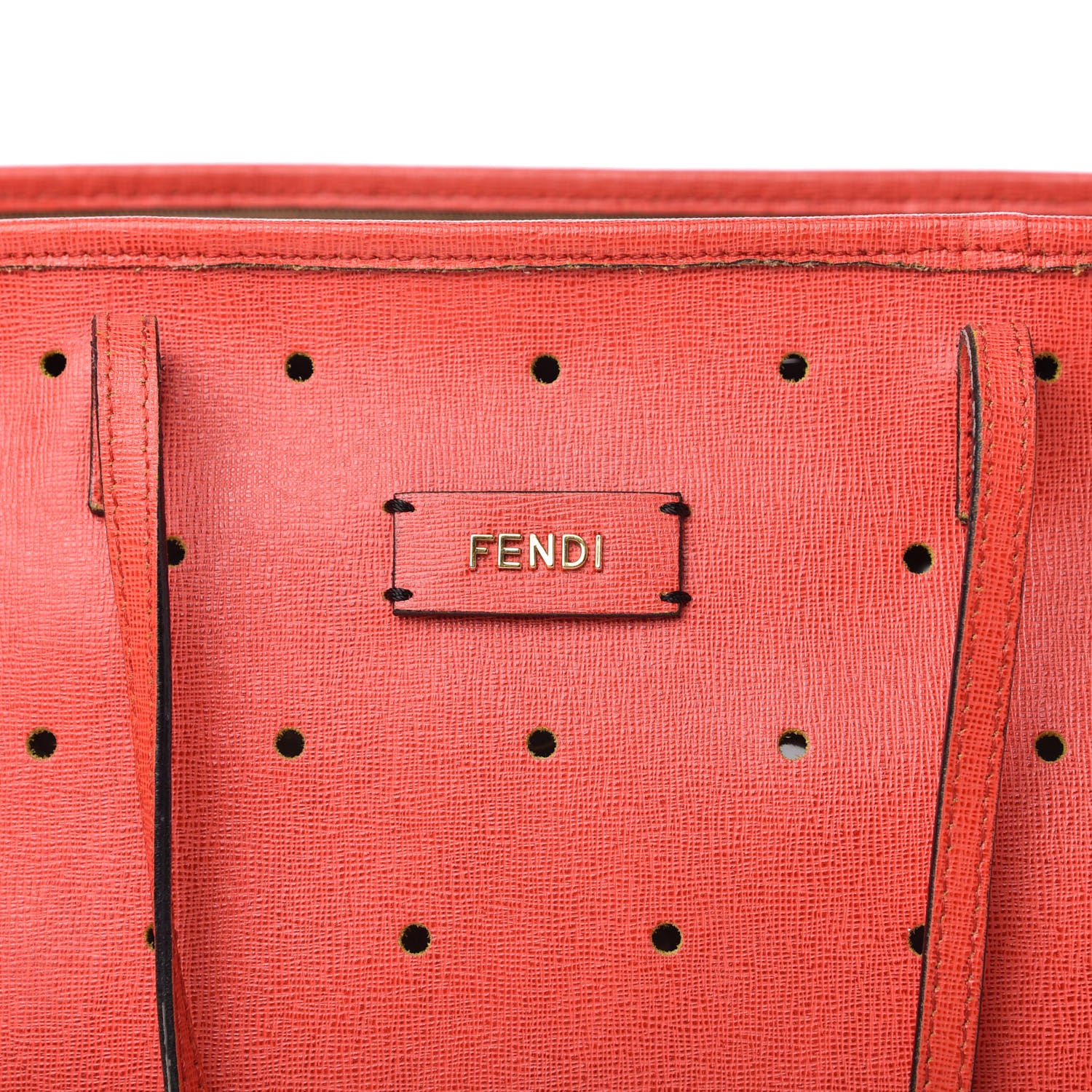 Fendi Vitello Elite Perforated Roll Tote Papavero 9 of 11