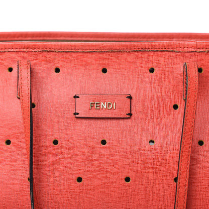 Fendi Vitello Elite Perforated Roll Tote Papavero 9 of 11