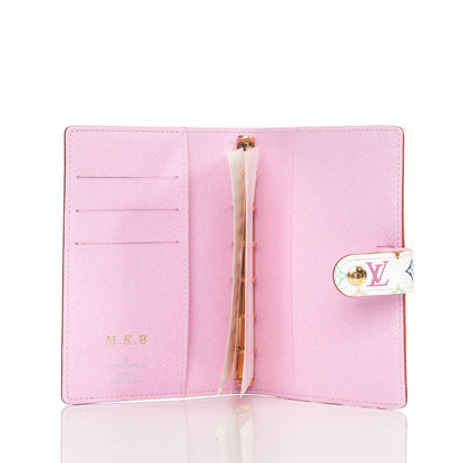 Louis Vuitton Monogram Multicolor Small Ring Agenda Cover White Litchi 4 of 8
