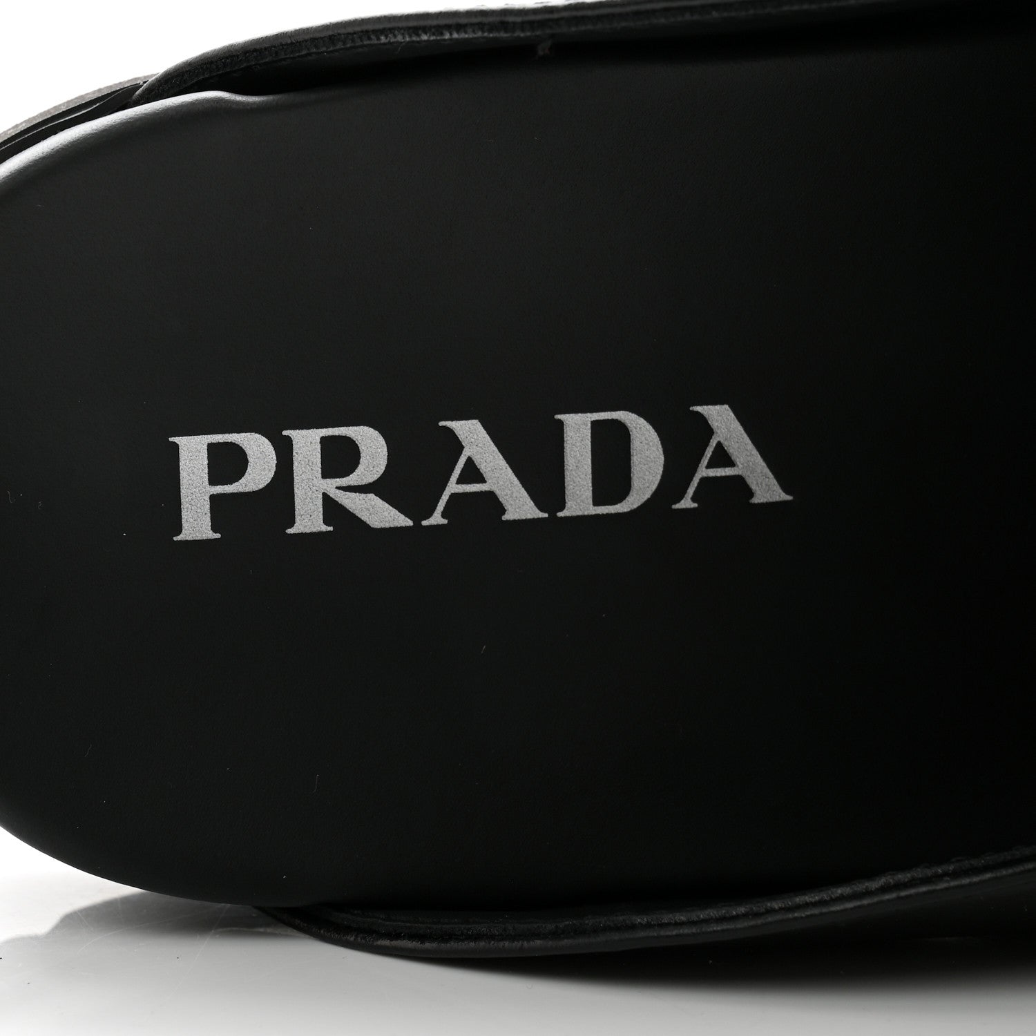 Prada City Calfskin Triangle Logo 20mm Flat Mules 12 Black 6 of 10
