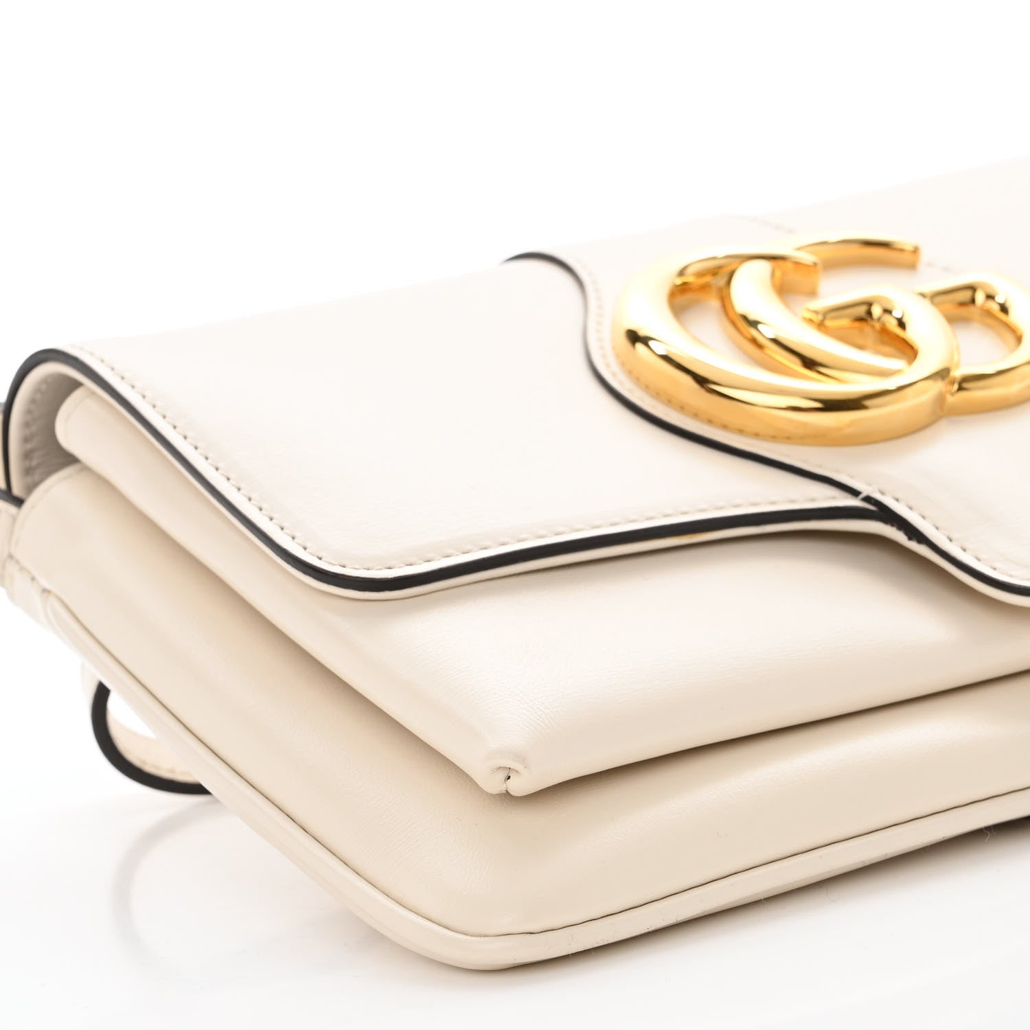 Gucci Calfskin Small Arli Flap Shoulder Bag Mystic White 8 of 9