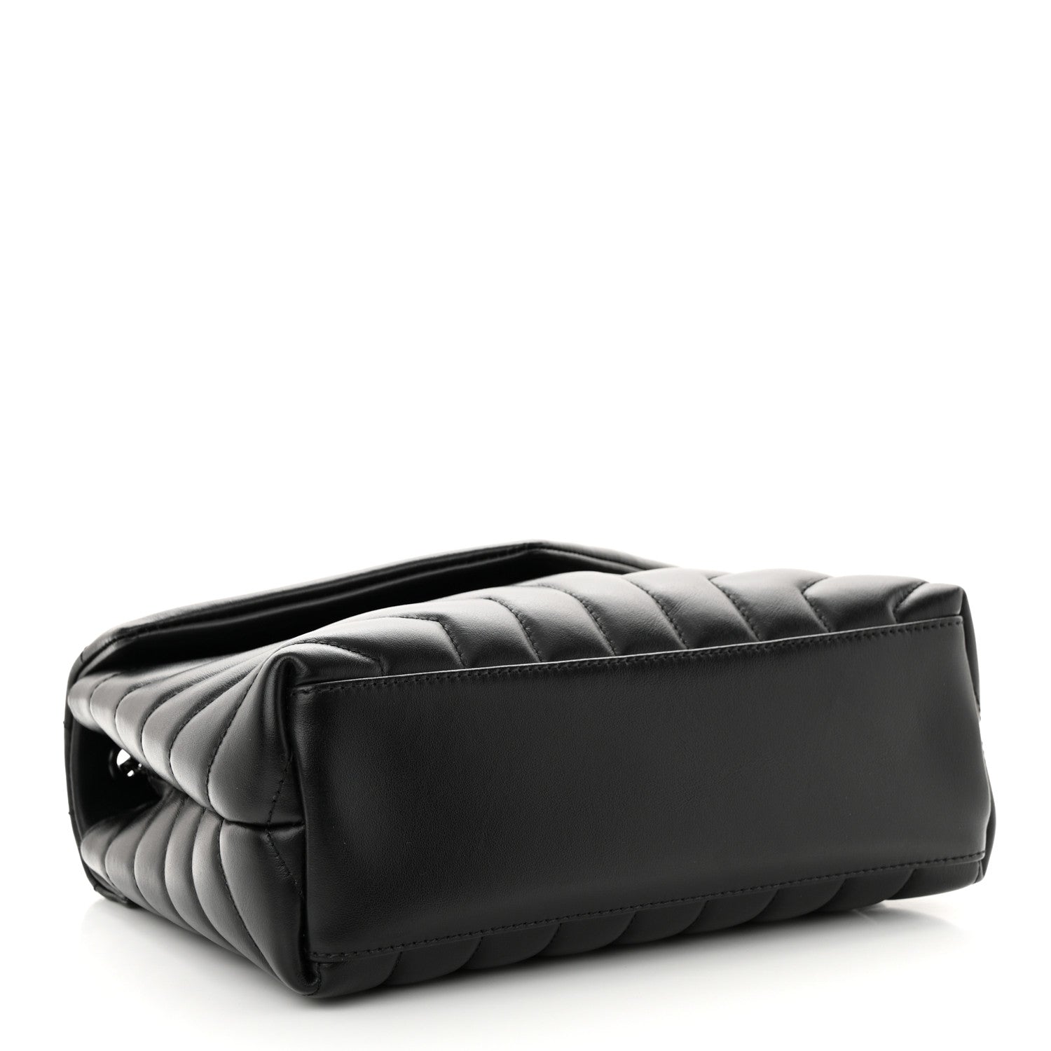 Saint Laurent SAINT LAURENT Calfskin Y Quilted Monogram Monochrome Small Loulou Chain Satchel Black 4 of 11