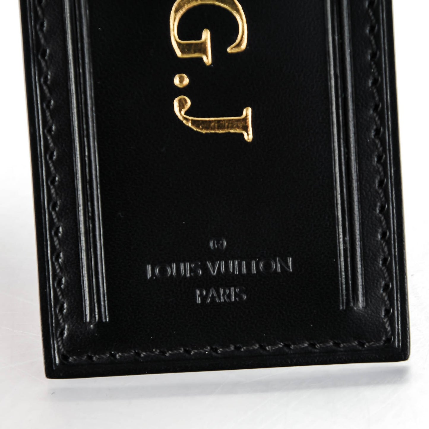 Calfskin Luggage Tag Black