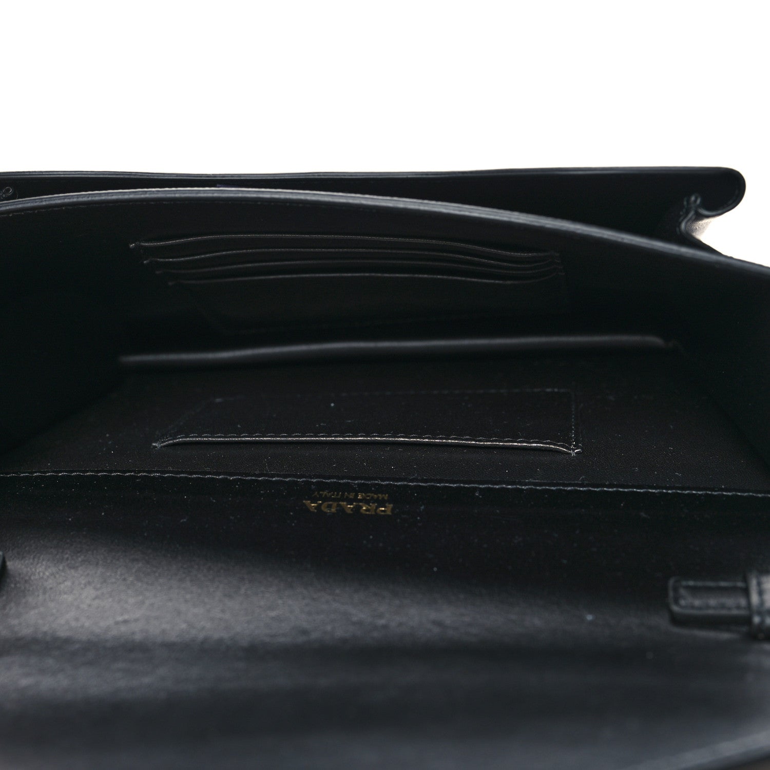 Prada City Calfskin Saffiano Envelope Flap With Chain Black 6 of 11