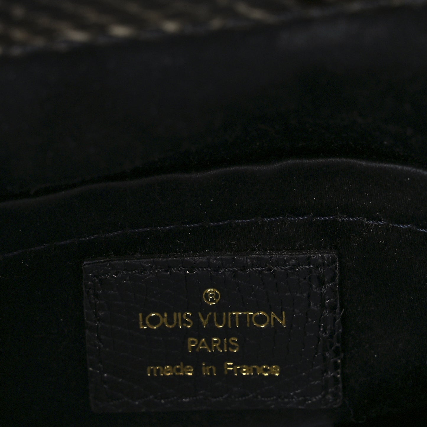 Monogram Denim Chinchilla Lizard Trapeze PM