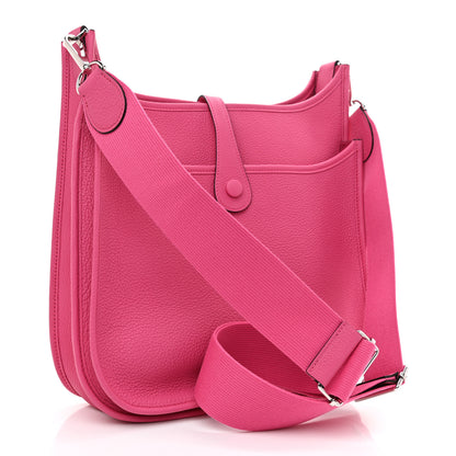 Hermes Taurillon Maurice Evelyne III PM Rose Shocking 3 of 11