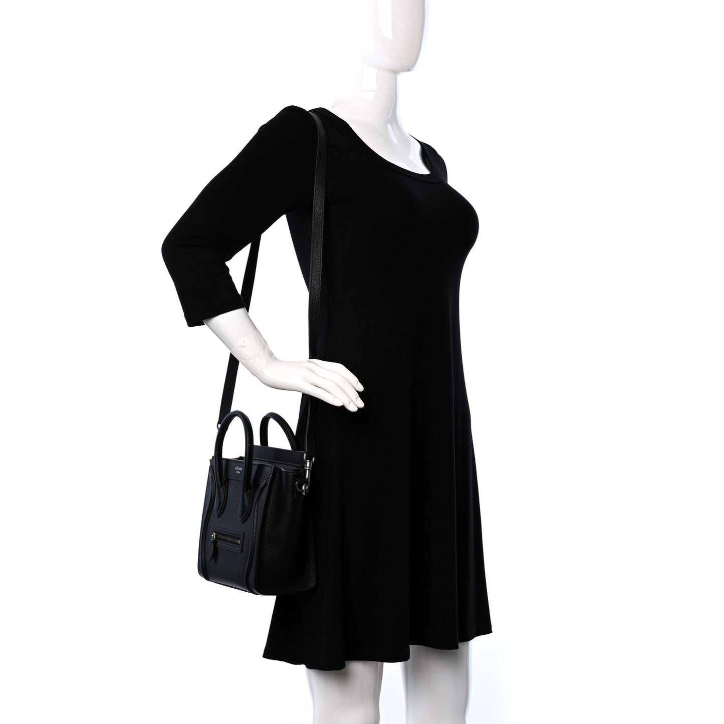Drummed Calfskin Nano Luggage Black