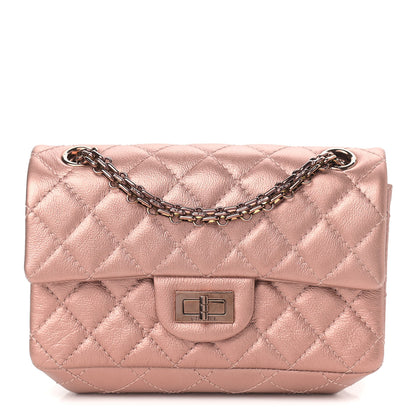 Chanel Metallic Grained Calfskin Quilted 2.55 Reissue Mini Flap Copper Pink 1 of 10