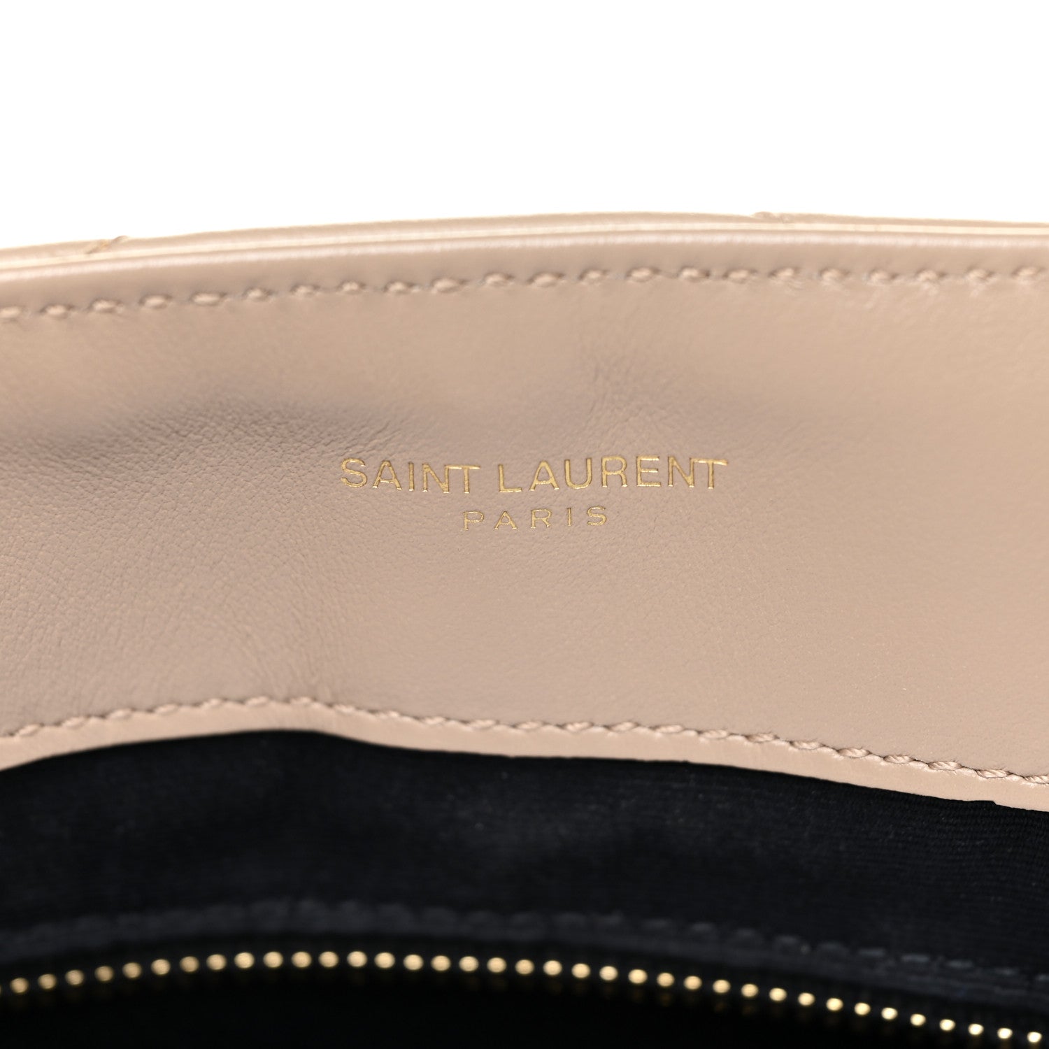 Saint Laurent Calfskin Y Quilted Monogram Medium Loulou Chain Satchel Dark Beige 12 of 15