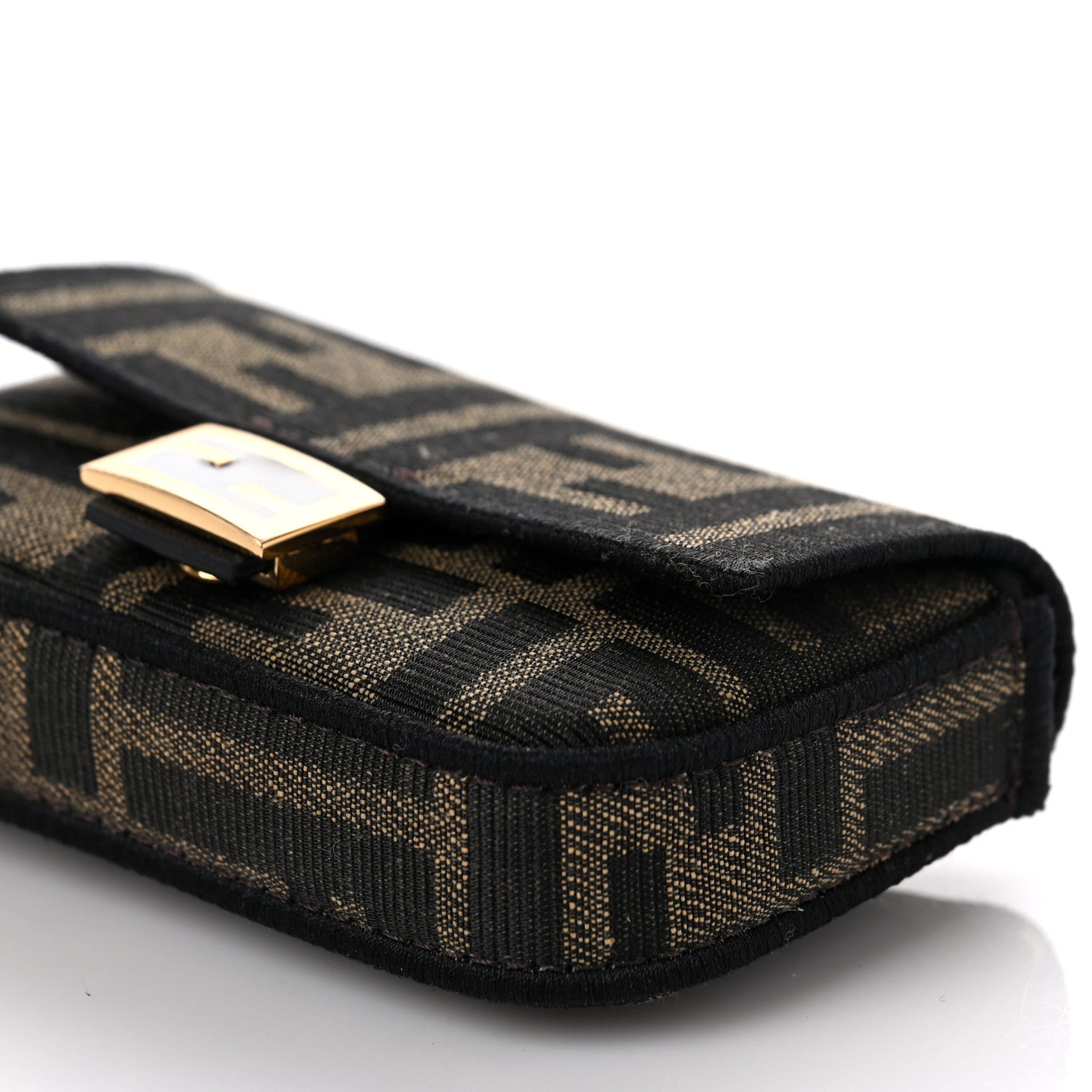 Fendi Fabric Jacquard FF 1974 Nano Baguette Charm Tobacco Moro Black 8 of 8