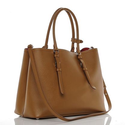 Prada Saffiano Cuir Medium Double Handle Tote Caramel 3 of 6