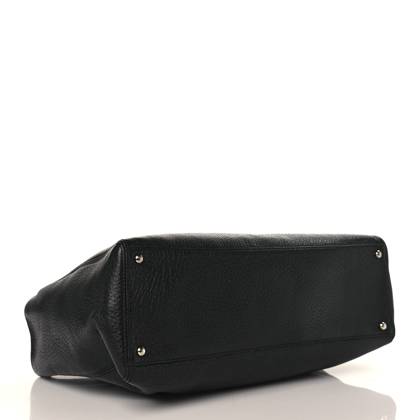 Calfskin Cerf Executive Shopper Tote Black