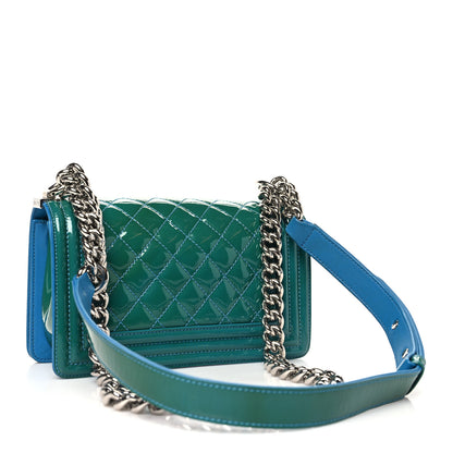 Chanel Patent Calfskin Quilted Small Plexiglass Boy Flap Blue 3 of 10