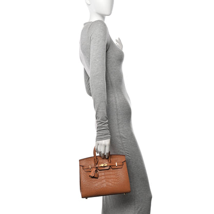 Hermes Matte Alligator Birkin Sellier 25 Gold 2 of 14