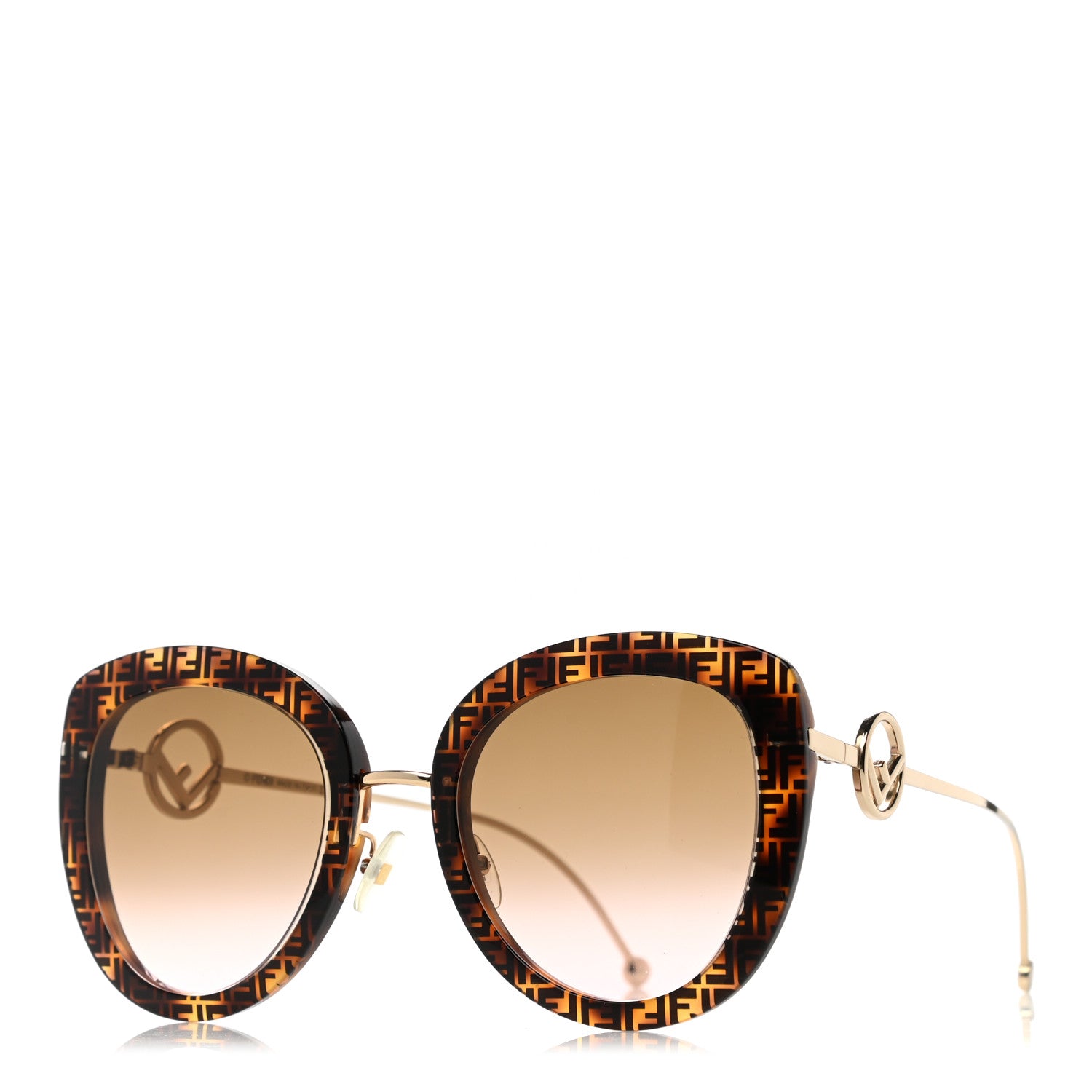 Fendi Acetate Metal F is Fendi FF Square Cat Eye Sunglasses FF 0424/F/S Havana 1 of 7