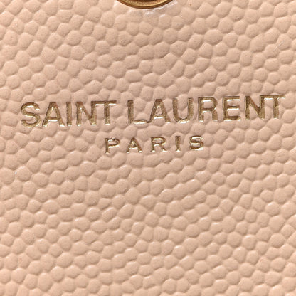 Saint Laurent Grain De Poudre Matelasse Chevron Monogram Chain Wallet Nude Powder 6 of 12
