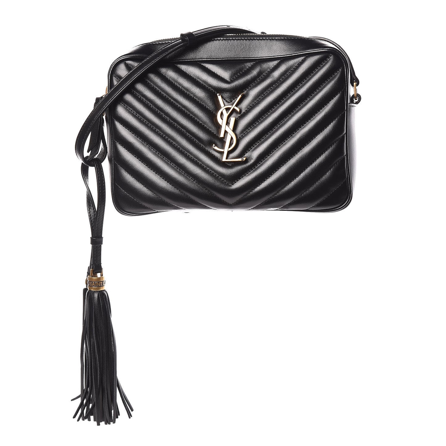 Calfskin Matelasse Monogram Lou Camera Bag Black
