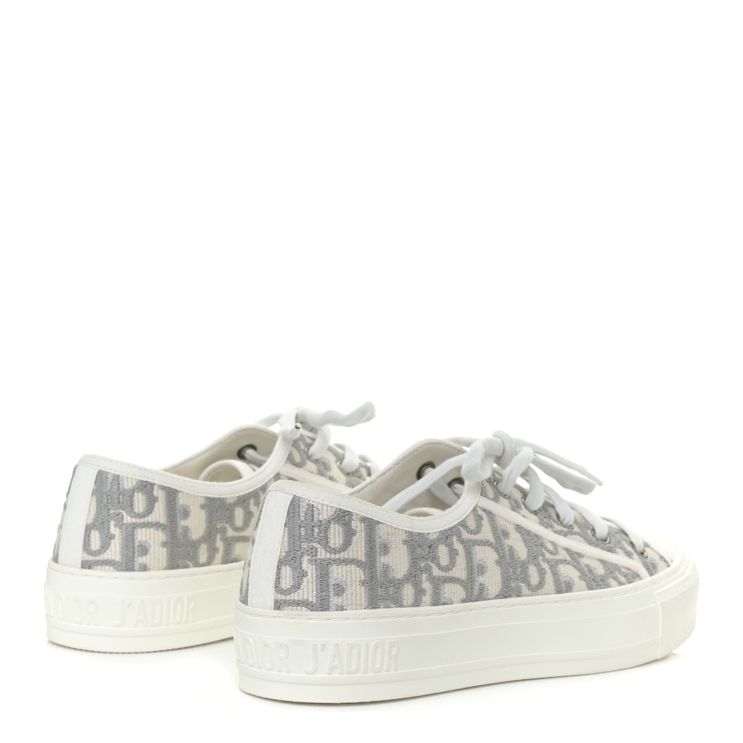 Christian Dior Canvas Oblique Walk'N'Dior Low Top Sneakers 36.5 Grey Stone 3 of 11