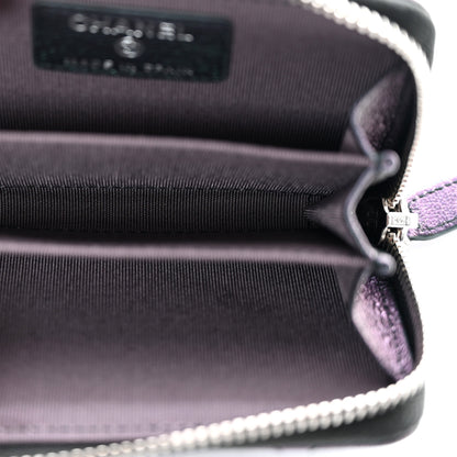 Chanel Iridescent Goatskin Quilted Zip Coin Purse Purple 5 of 9