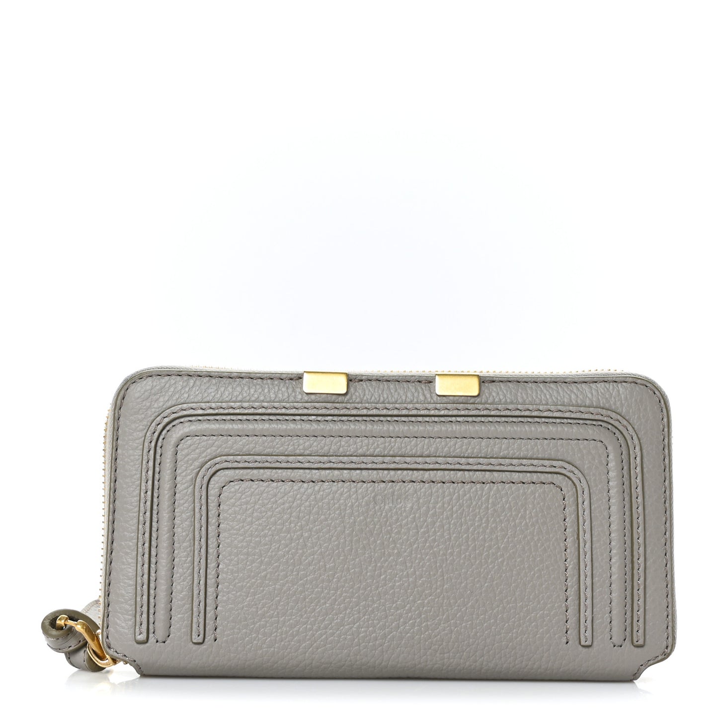 Calfskin Marcie Long Zip Around Wallet Cashmere Grey
