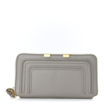 Chloe Calfskin Marcie Long Zip Around Wallet Cashmere Grey 1 of 7
