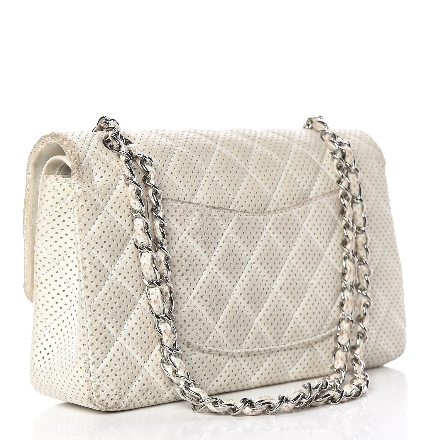 Chanel Lambskin Perforated Medium Double Flap White 3 of 26