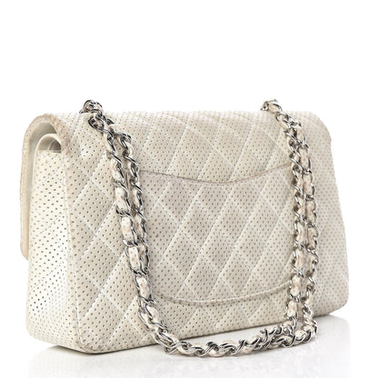 Chanel Lambskin Perforated Medium Double Flap White 3 of 26